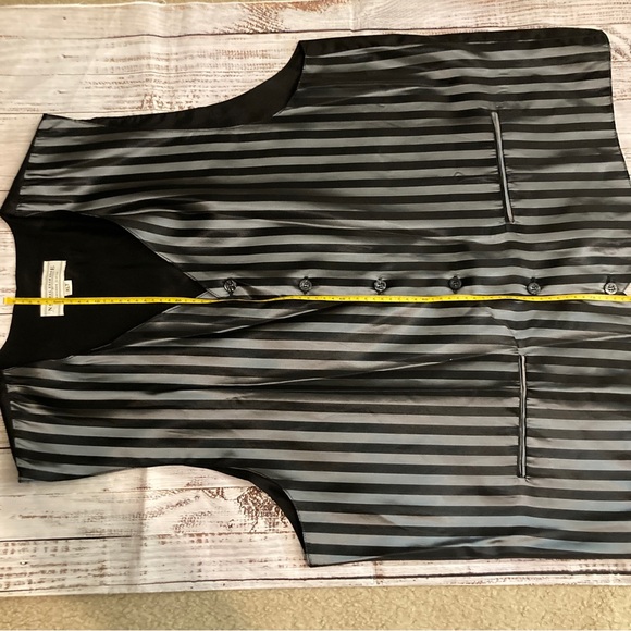 Men’s Natural Exchange Alexander Lloyd Striped Vest Size XLT Black & Silver - Picture 10 of 11